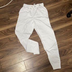 white sweatpants